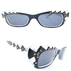 Vintage 1950’s Traviata Sunglasses, Black & Clear, Made in France, Deadstock